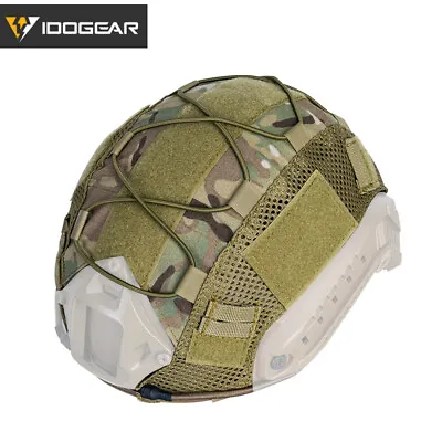 IDOGEAR Tactical Helmet Cover For FAST Helmet Camo Hunting Airsoft Headwear Army • £13.08