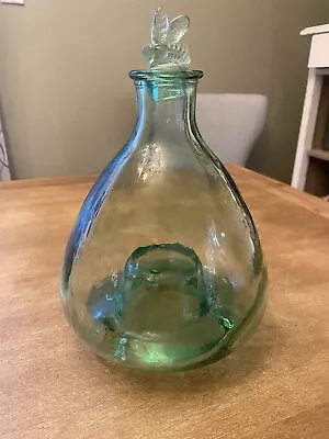 Green Glass Fly Wasp Catcher Insect Trap Fruit Fly Bee With Stopper Vintage • $40