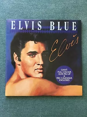 Vintage 1984 Elvis Presley ELVIS BLUE LP Record Complete With Poster / Calendar • $35