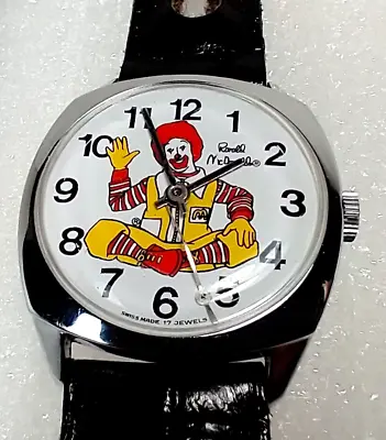 VINTAGE McDonald's Ronald McDonald Swiss Made Watch RARE 1976 W/Case - FOR PARTS • $24.95