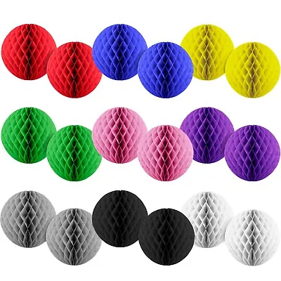 2 X Paper Hanging Honeycomb Balls Sphere Garden Party Decoration - Choose Colour • £4.99