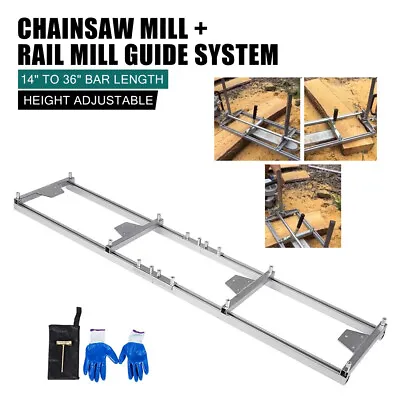 2.7M Chainsaw Mill Planking Rail Milling Guide Bar Wood Lumber Cutting Ladder UK • £48