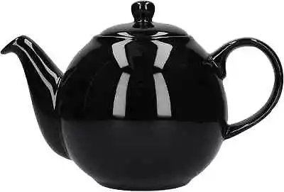 London Pottery 32185 Globe Teapot With Strainer Ceramic Gloss Black 4 Cup Ca • £35.97