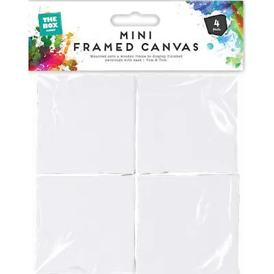 Artist Mini Framed Canvas - 4 Pack Sketch Drawing Acrylic Oil Paint Painting  • £2.99