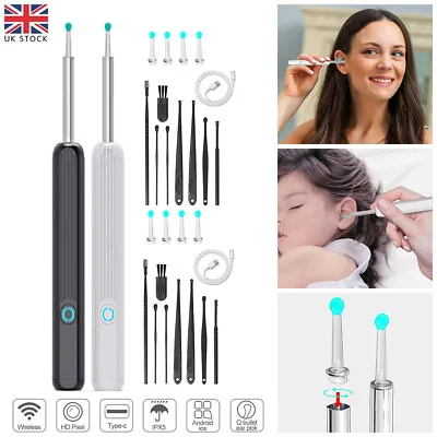 UK Wireless HD Ear Wax Remover Camera Ear Endoscope Spoon Pick Cleaning Tool Kit • £12.99
