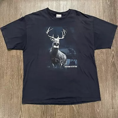 Vintage Sportsman Outfitters T Shirt Mens XL Blue Whitetail Deer Outdoor Nature • $17.95