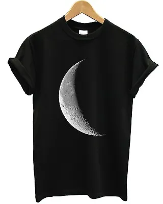 Half Moon T Shirt Full Galaxy Space Emo Tumblr Indie Hipster Women Top Men Girl • £14.99