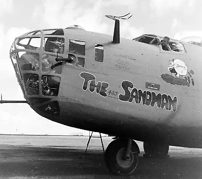 WW2 WWII Photo B-24 Liberator Bomber Nose Art  The Sandman  World War Two / 5898 • $5.99