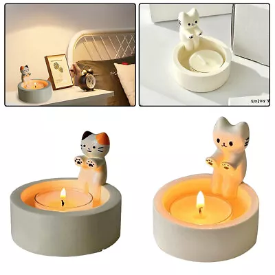 Kitten Candle Holder Cute Grilled Cat Aromatherapy Candle Holder Decorative NEW • £5.89