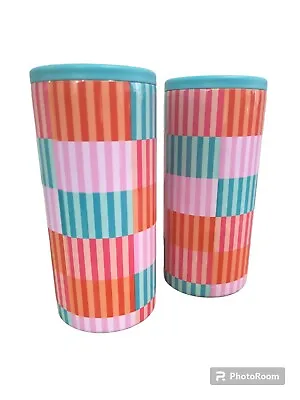 Skinny Can Koozie Metal Set Of 2 Tumblers • $15