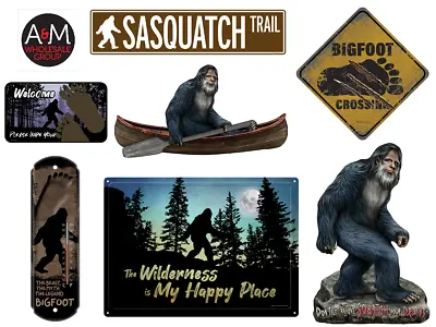 Sasquatch BIGFOOT Home Decor Collectible Items: Die Cut Metal Signs Thermometer • $14.99