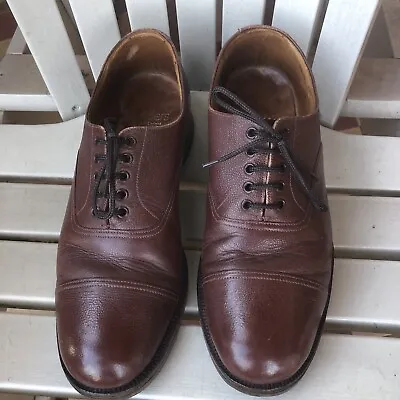 £74.99 • Buy Vintage 1989 Sanders Oxford Uniform Officers Leather Shoes, Uk Made Brown U.k.9