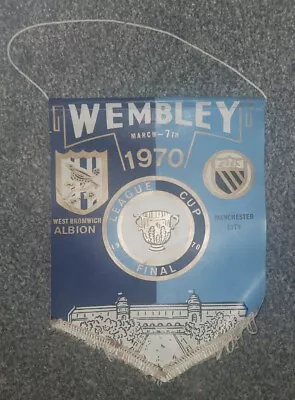 Vintage Rare Manchester City V WBA Small Coffer Pennant League Cup March 1970 • £18