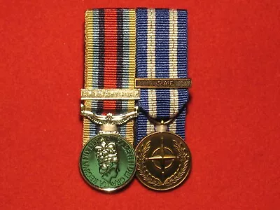 Miniature Court Mounted Osm Afghan With Clasp And Nato Isaf Medal Set • £38