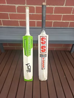 SS TURBO & KOOKABURRA KAHUNA PRO 500 BULK LOT X 2 KIDS JUNIOR USED CRICKET BATS • $19.95