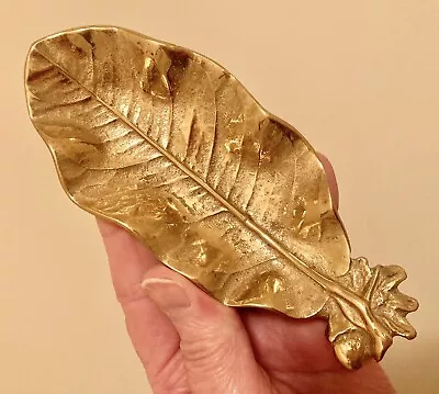 $31.50 • Buy Virginia Metalcrafters LEMON Leaf Tray 3-59 VA VMC Brass 5-3/8  X 2-1/4   7.4 Oz