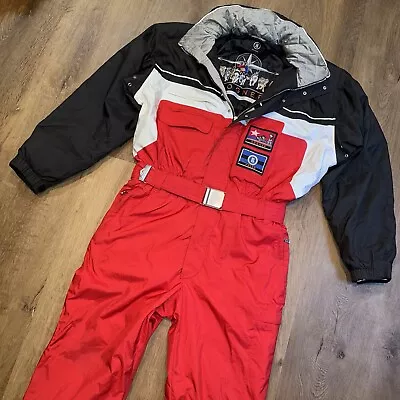 Mens Bogner Ski Suit Snowsuit One Piece Bib Snow Dogs Goan Thylmann Vtg Large 44 • $179.99