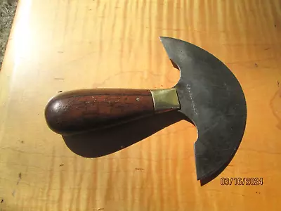Vintage Half Moon CS Osborne LEATHER WORK Knife TOOL Rosewood - BRASS FERRULE • $22.50