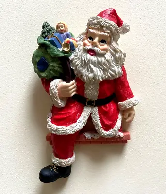 Vintage Father Christmas Decoration Ceramic Santa Wall Hanging Plaque  (A) • £8