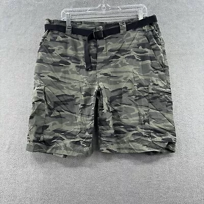 Columbia Mens Size 36 Mens Size Belted Cargo Camo Shorts Omni Wick • $24.88
