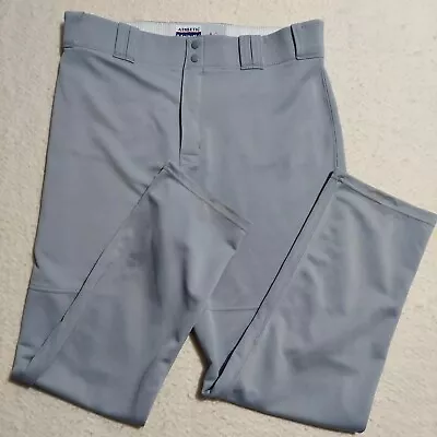 Majestic BASEBALL PANTS Mens Size XL Gray Snap Zip Pockets Excellent Condition  • $27.95