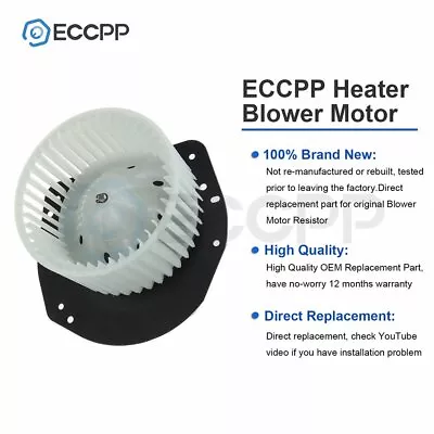 Heater Blower Motor W/Fan For Lincoln Mercury Ford F150 Pickup Truck  A/C 700014 • $34.88