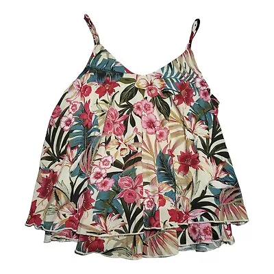 Cha Cha Vente Mexico Tiered Floral Cami Top S Multicolor Boho A-line • $15.30