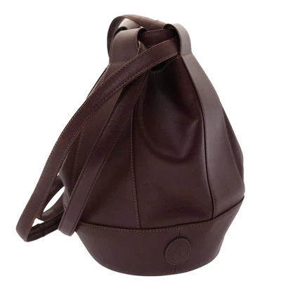 $198 • Buy CARTIER Shoulder Bag Leather Wine Red Auth 48252