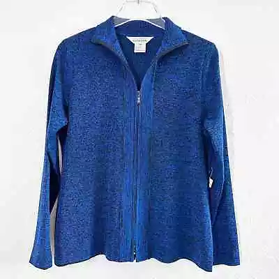 Exclusively Misook Full Zip Knit Sweater Women XS Blue Long Sleeve Collared New • $49.99