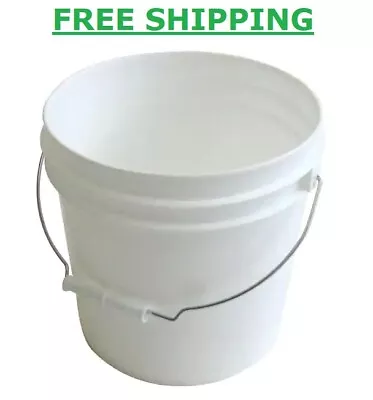 10-Pack 2 Gallon Plastic Pail Heavy Duty White Medium Paint Buckets Metal Handle • $59.70