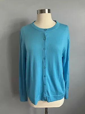 J Crew Merino Wool Cardigan Sold Turquoise Blue Soft Womens Size Large L • $17