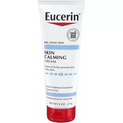 LOT OF 3 - EUCERIN 'SKIN CALMING' ITCH SOOTHING CREAM - 8 Fl.oz Ea. • $15.96