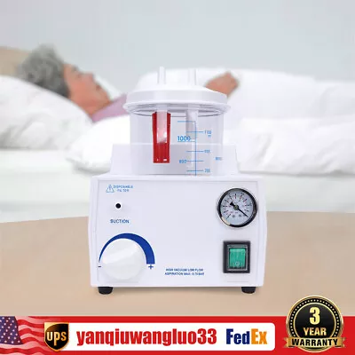 Vacuum Phlegm Quiet Suction Unit Portable Medical Emergency Aspirator Machine • $121.60