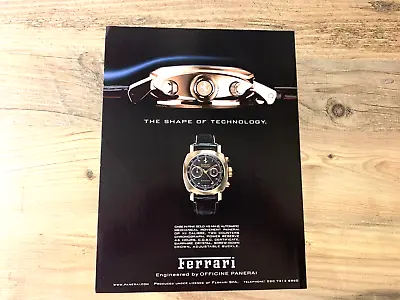 Panerai Ferrari Frameable Wall Art Car Magazine Watch Advert • £12