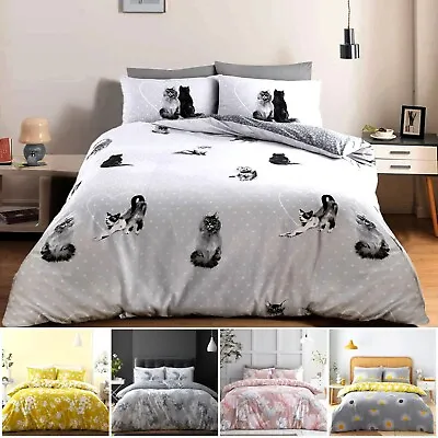 £15.82 • Buy PRINTED Duvet Cover Sets Single Double King Size Reversible Bedding Quilt Covers