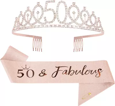 Birthday Crown Sash And Tiara Kit  10/13/15/16/21/30/ 50th Birthday Decorations • £7.99