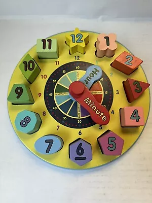Melissa  And Doug Shape Sorting Puzzle Clock • $1.99