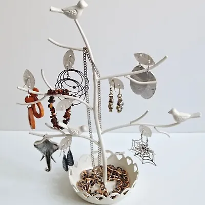 Vintage Metal Jewellery  Tree With Birds Holder Beige (No Jewellery)  • £11.11