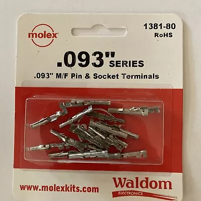 Molex 1381-80 Connector Pins .093 Male & Female Wire Size 22-18AWG  10 Pcs. Ea. • $3.95