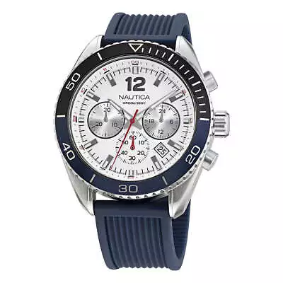 Mens Wristwatch NAUTICA KEY BISCANE NAPKBF017 Chrono Silicone Blue Sub 100mt • £126.68