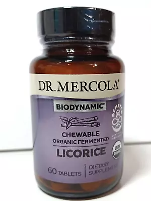 Dr Mercola Biodynamic Organic Chewable Organic Fermented Licorice - 60 Tablets • $18