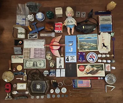 Vintage To Now Junk Drawer Lot Lighters Stamps Collectibles Currency & More • $139.99