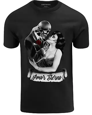 ShirtBANC Pachuco Skeleton Amor Eterno Shirt Day Of The Dead Tee • $21.95