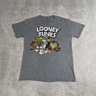 Looney Tunes T Shirt Grey Adult Medium M Mens Graphic Vintage Cotton A456 • £10.99