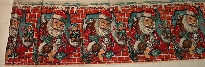 Vintage Christmas Dennison’s Crepe Paper Santa Banner Border Over 6’L RARE! • $114.99