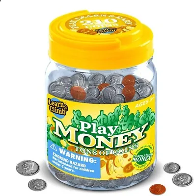 Learn & Climb Play Money Coins For Kids - 10 Half Dollars 50 Quarters 50 Dimes • $39.29