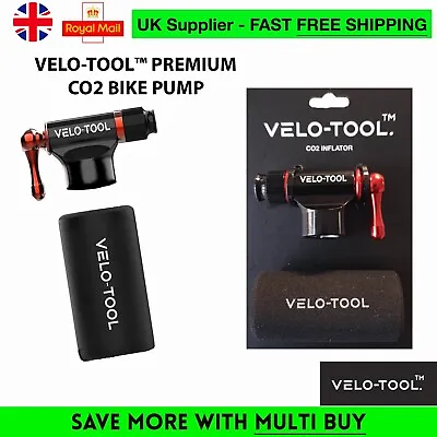 Bike CO2 Pump Velo-Tool™ BLACK PREMIUM TYRE INFLATOR BLACK-MTB ROAD-GRAVEL • £16.99