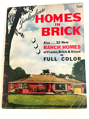 1950's Mid Century Style Homes In Brick W/ Floor Plans- 32 In Color • $135