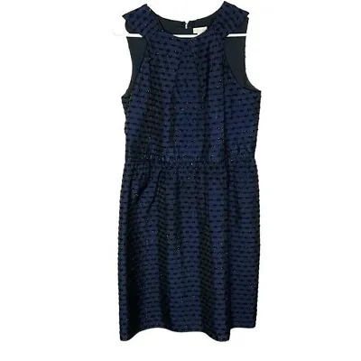 Shoshanna Dress Women's 10 Navy Blue Dot Sleeveless Sparkly Metallic Dots • $40