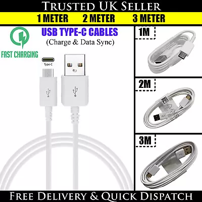 Heavyduty 1m 2m 3m Fast USB Type-C Charger Cable Data Lead For All Mobile Phones • £3.39